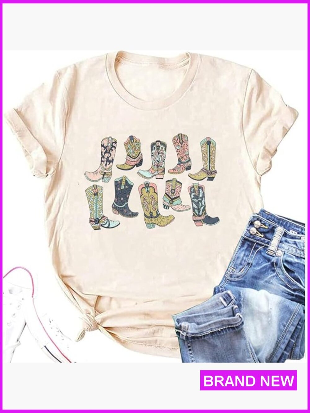 Cowboy Graphic T-Shirt Vintage Western Tee Country Music Concert Top